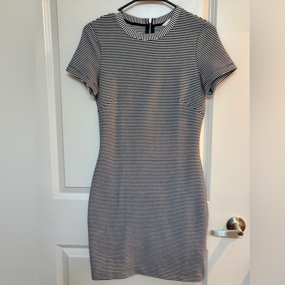 H&M Black and White Striped Mini Dress